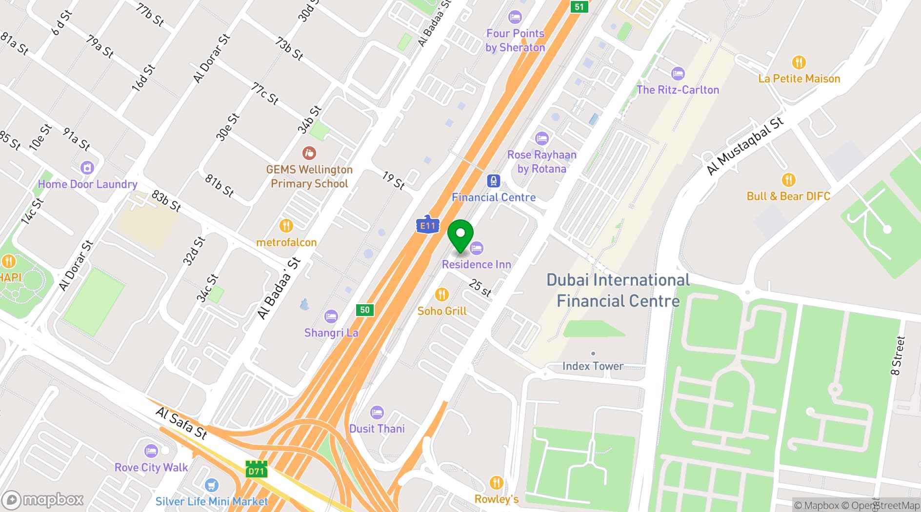 Map showing Carlton Downtown Hotel