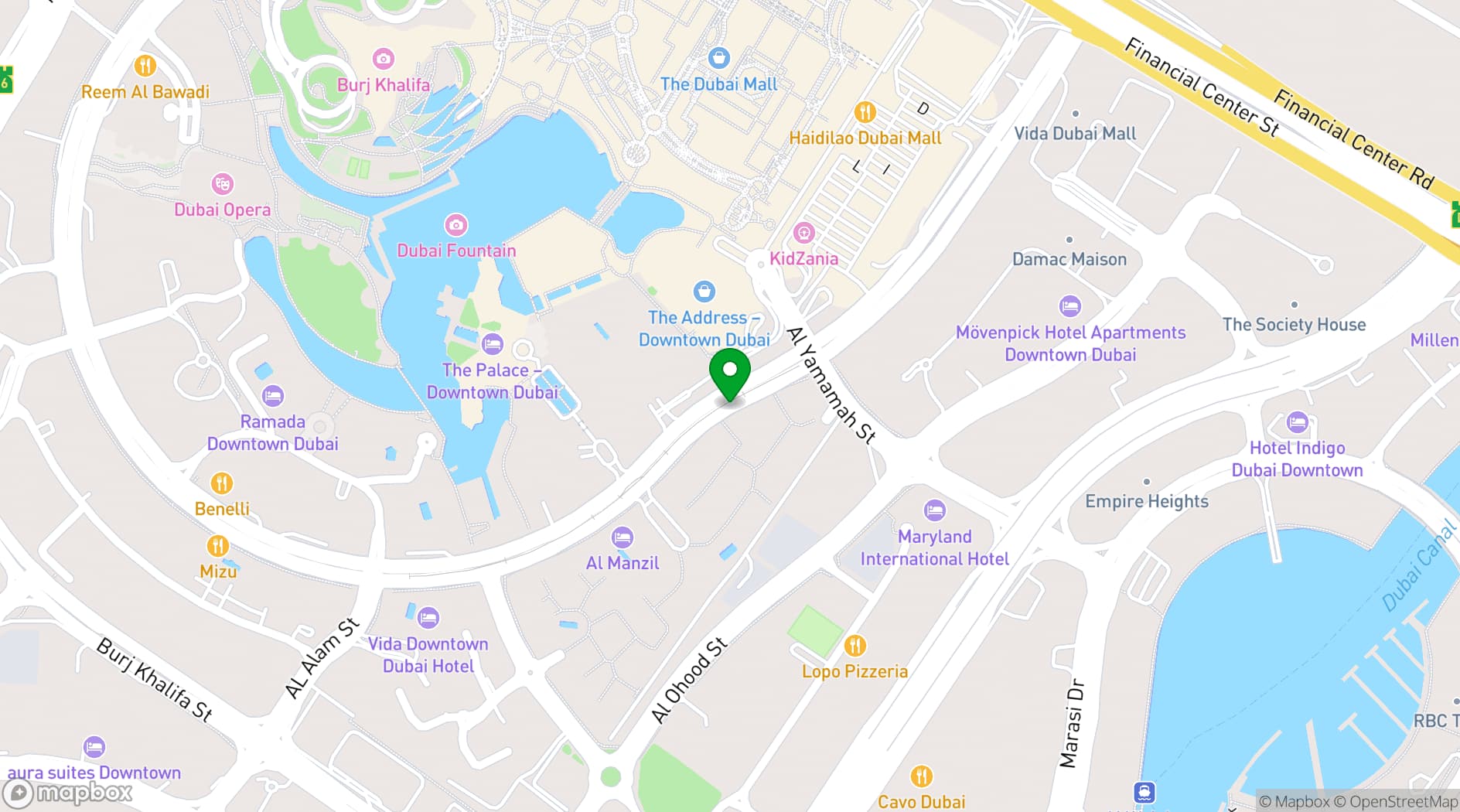 Map showing Address Dubai Mall