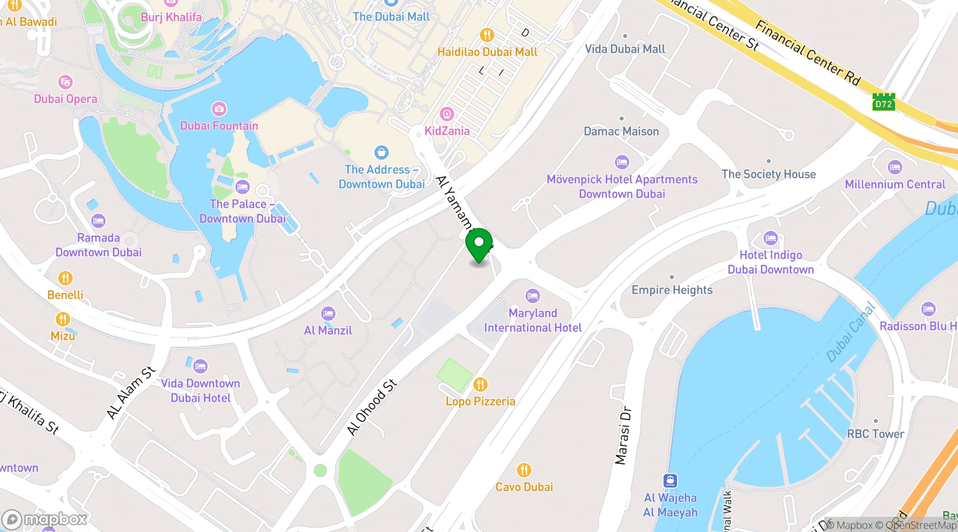 Map showing The Dubai EDITION