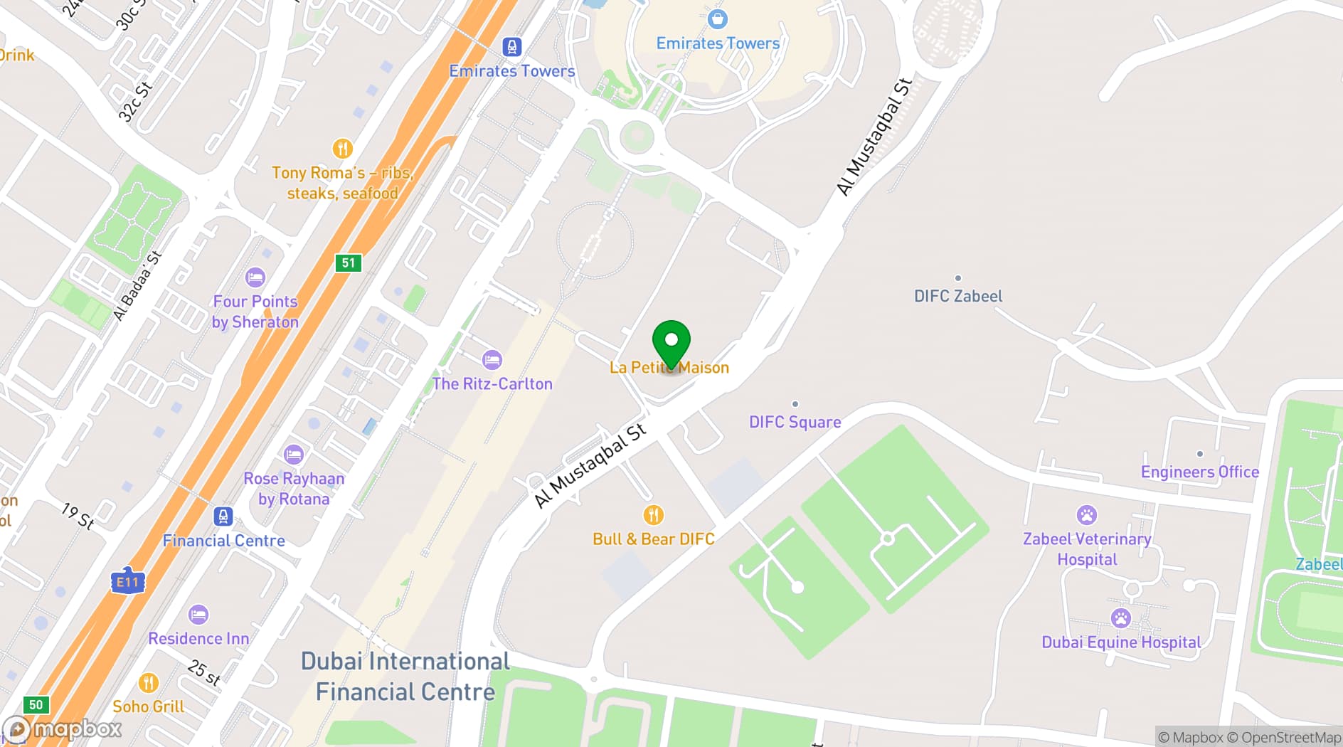 Map showing MINA Brasserie