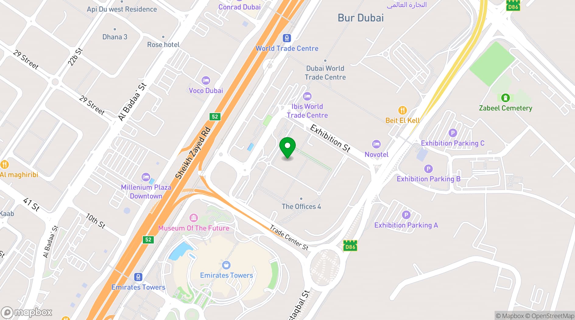 Map showing The Executive Centre
