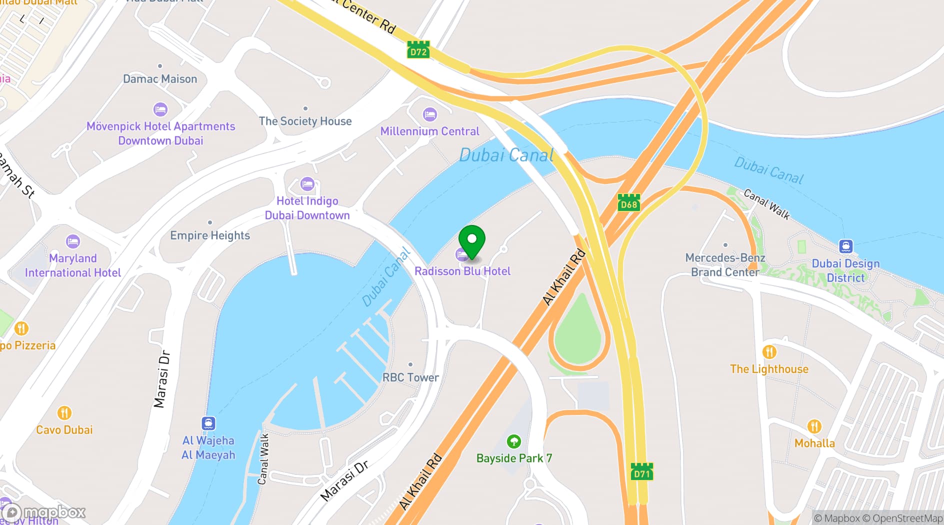 Map showing Dubai Opera