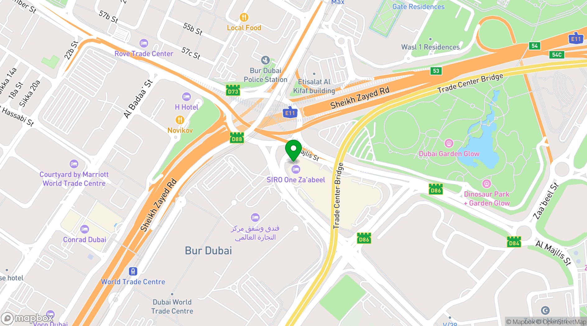 Map showing One&Only One Za’abeel