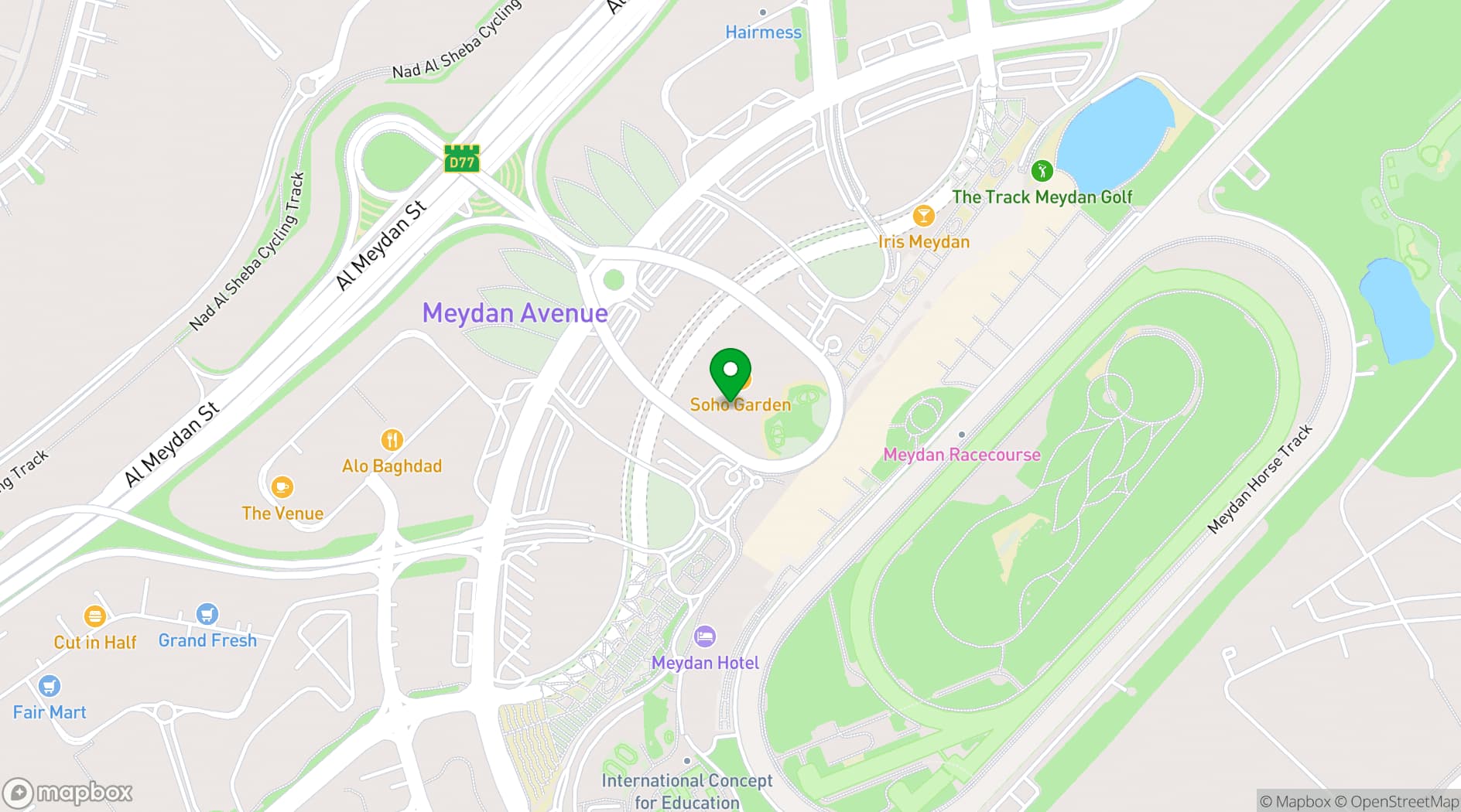 Map showing Soho Garden