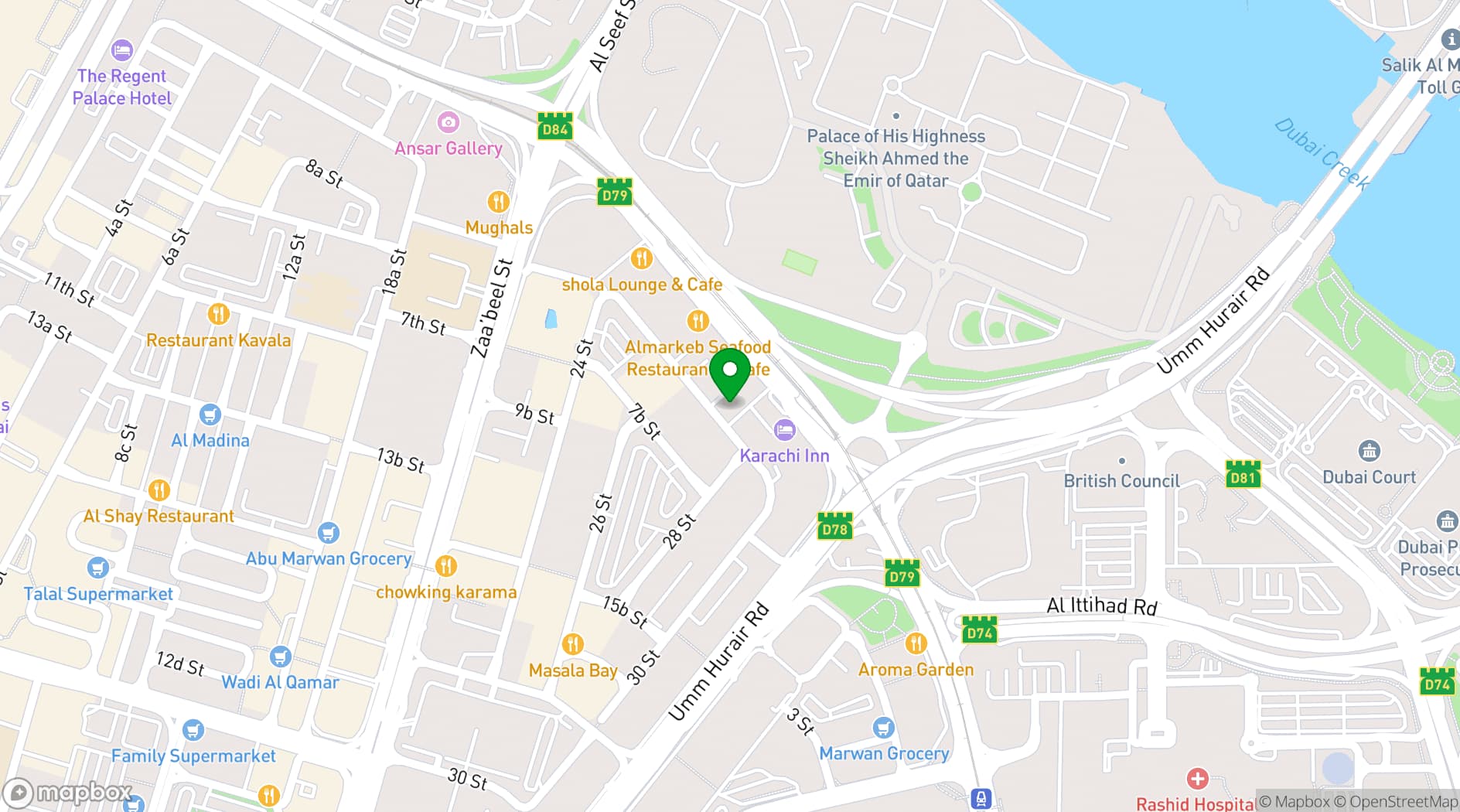 Map showing Ramee Royal Hotel