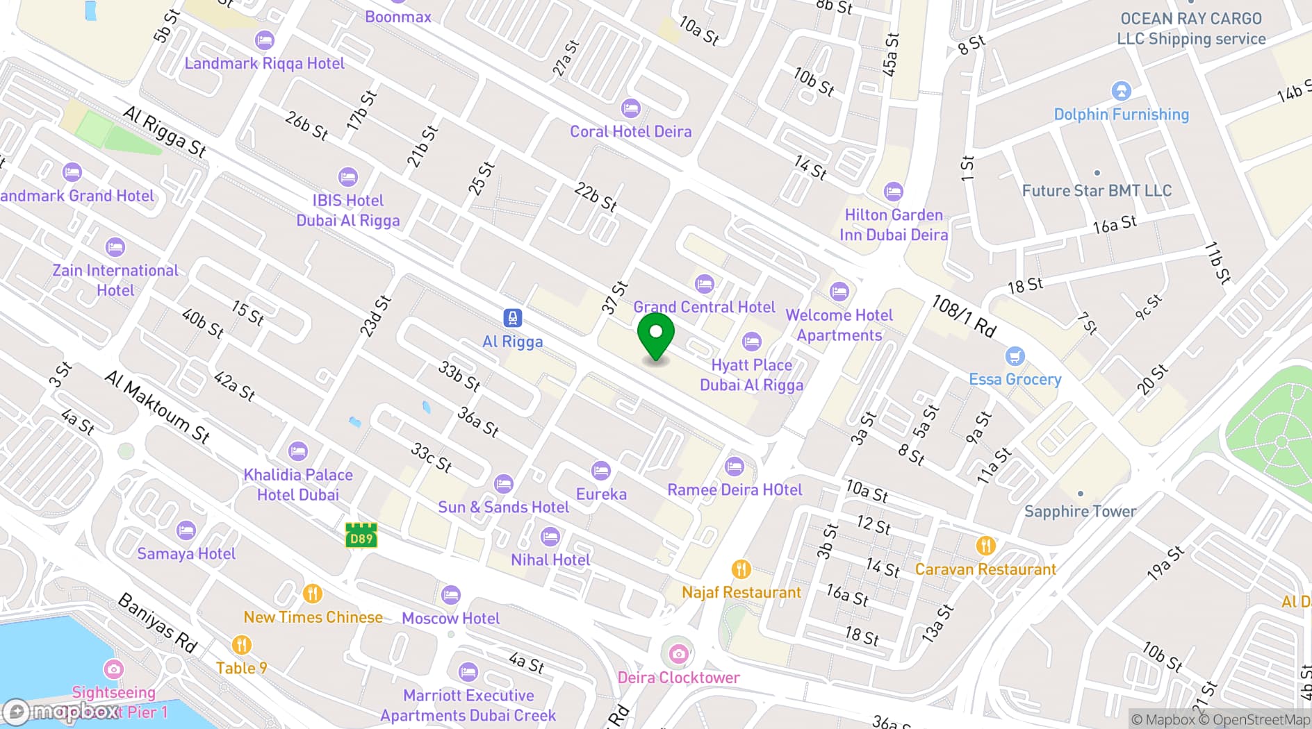 Map showing Avenue Hotel