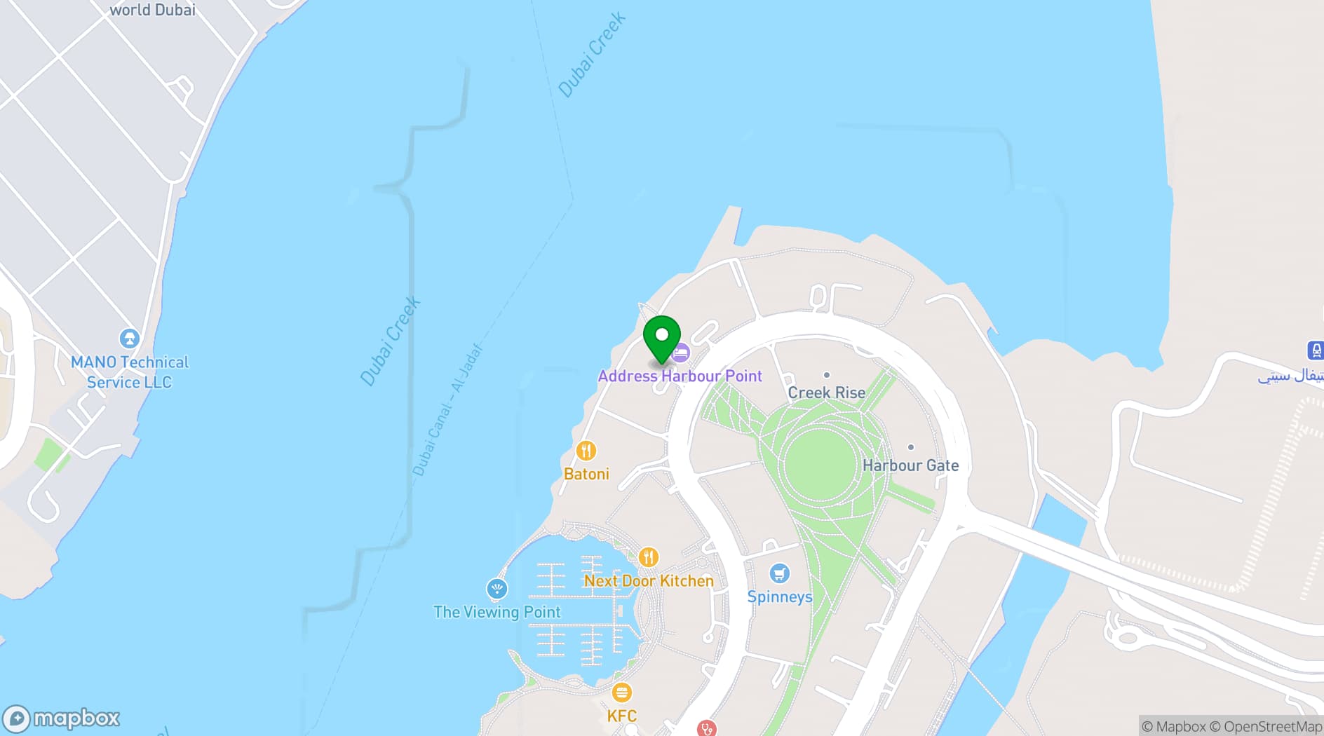 Map showing Address Creek Harbour