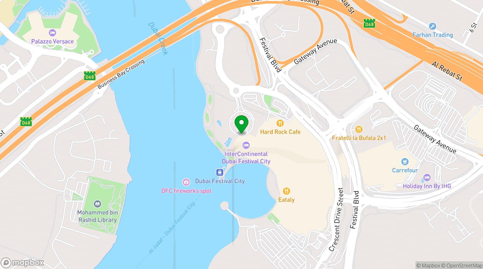 Map showing Events by InterContinental