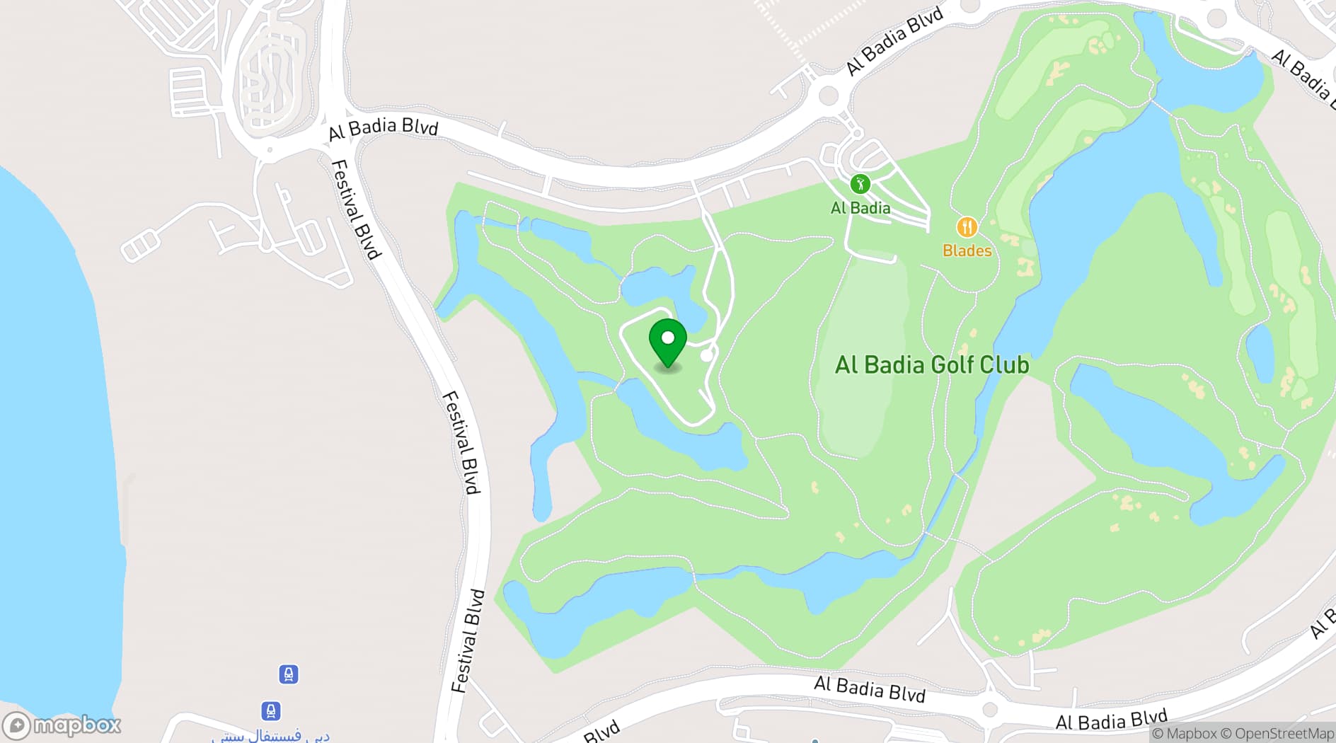 Map showing Festival Arena Dubai