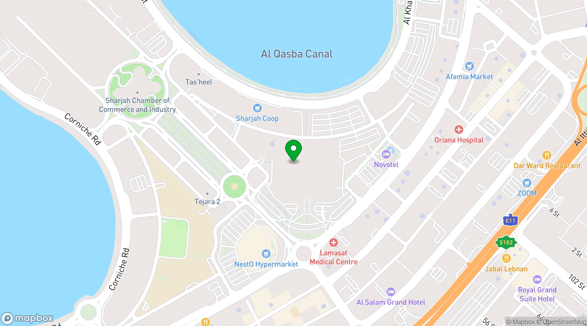 Map showing Expo Centre Sharjah