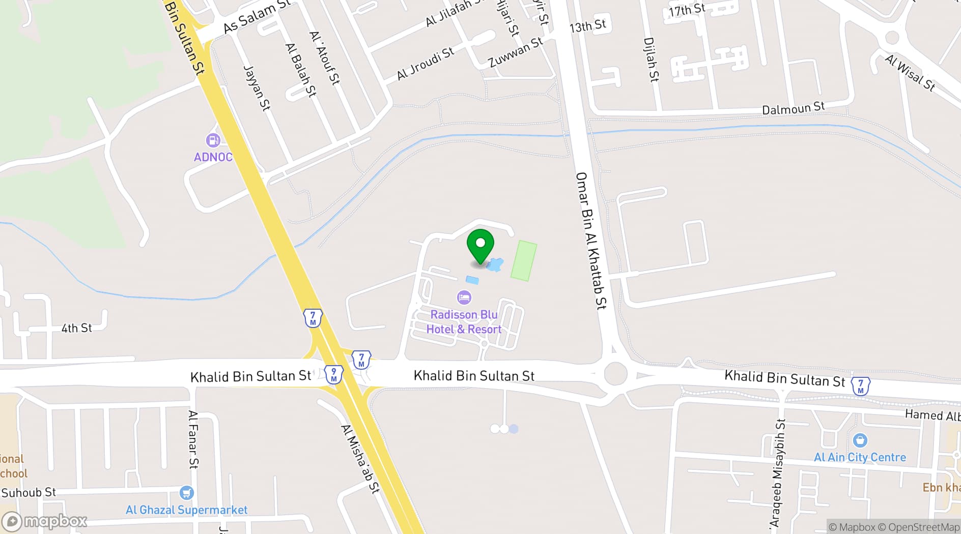 Map showing Radisson Blu Hotel, Dubai Media City
