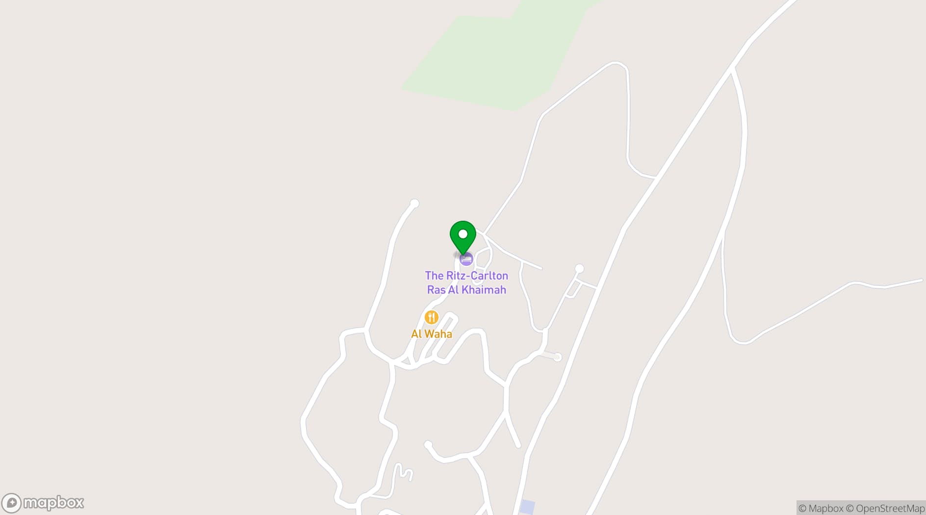 Map showing The Ritz-Carlton Ras Al Khaimah, Al Wadi Desert