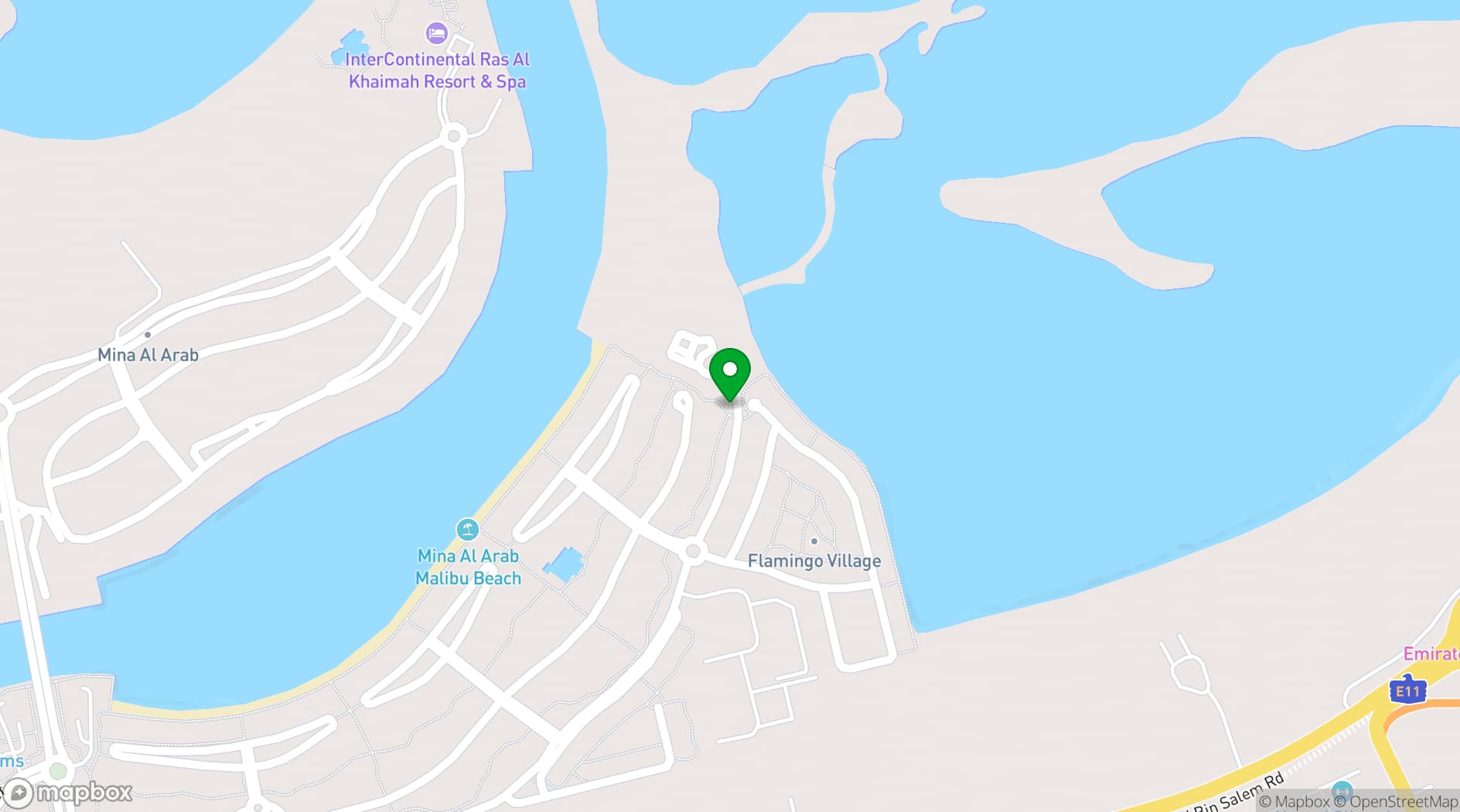 Map showing Anantara Mina Al Arab Ras Al Khaimah Resort