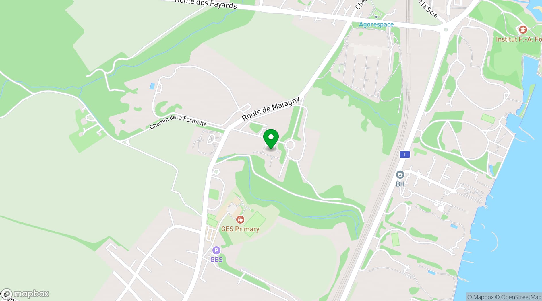 Map showing Domaine du Grand Malagny
