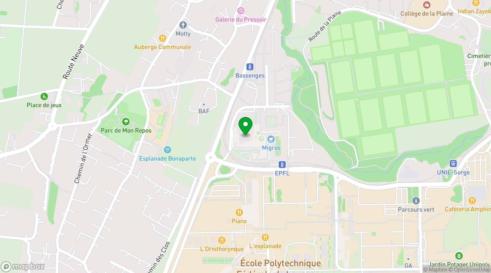 Map showing SwissTech Convention Center