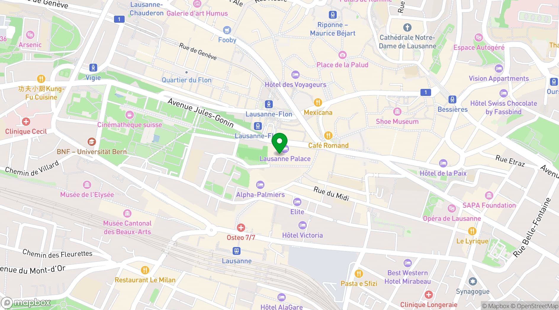 Map showing Brasserie du Grand Chêne