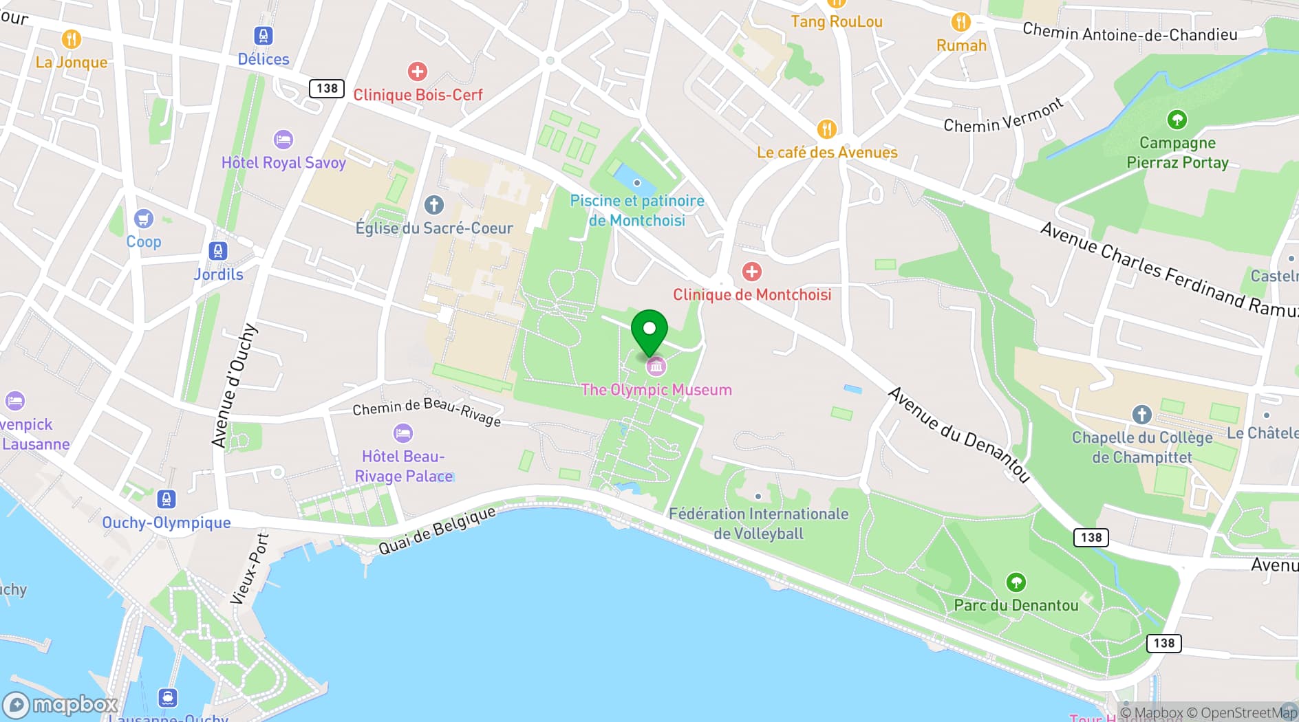 Map showing Olympic Museum