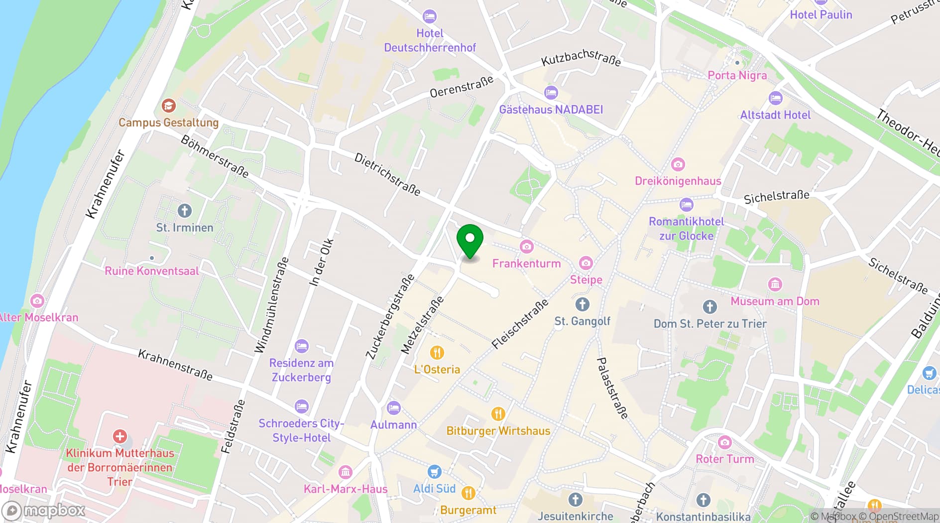 Map showing Park Plaza Trier