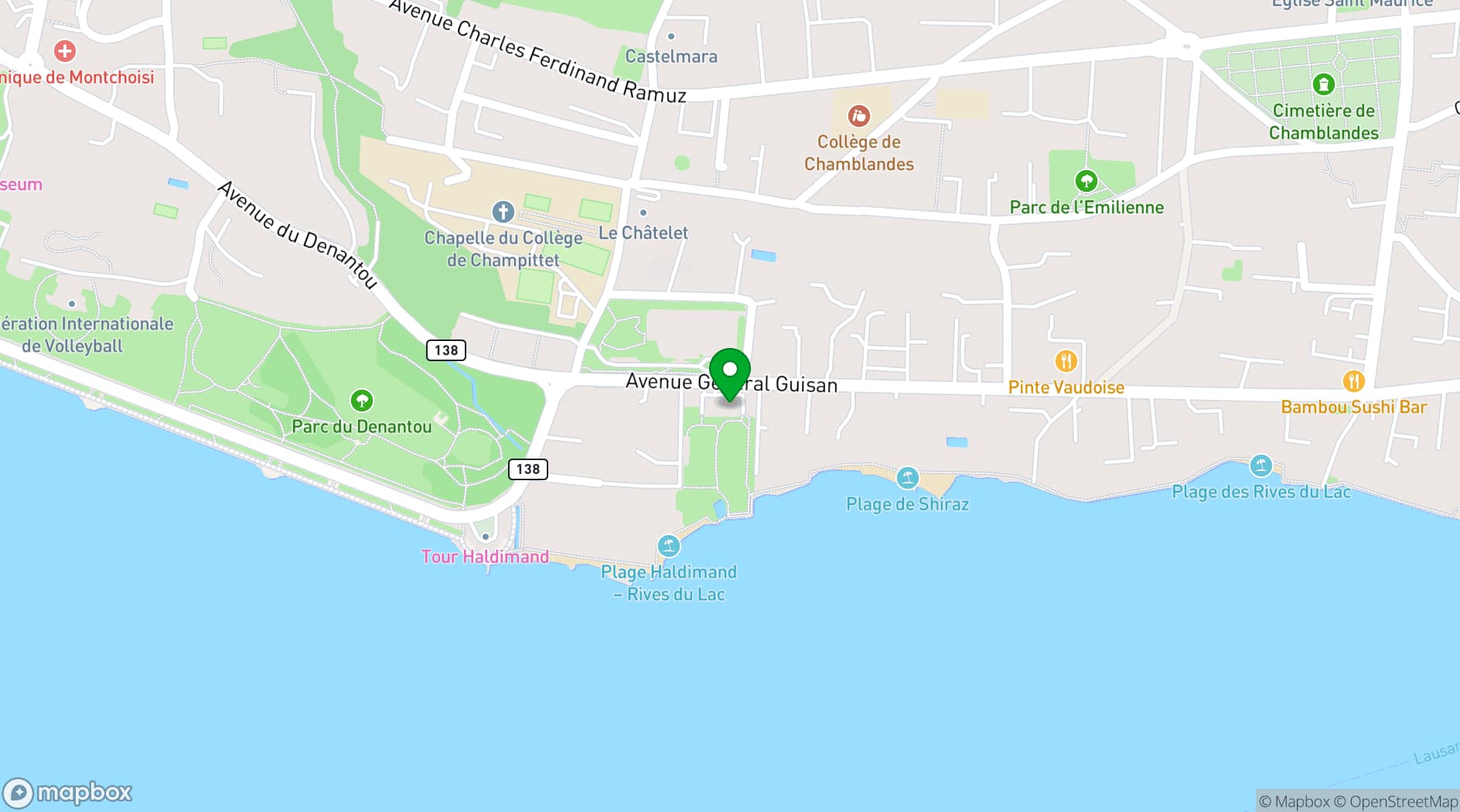 Map showing Centre Général Guisan
