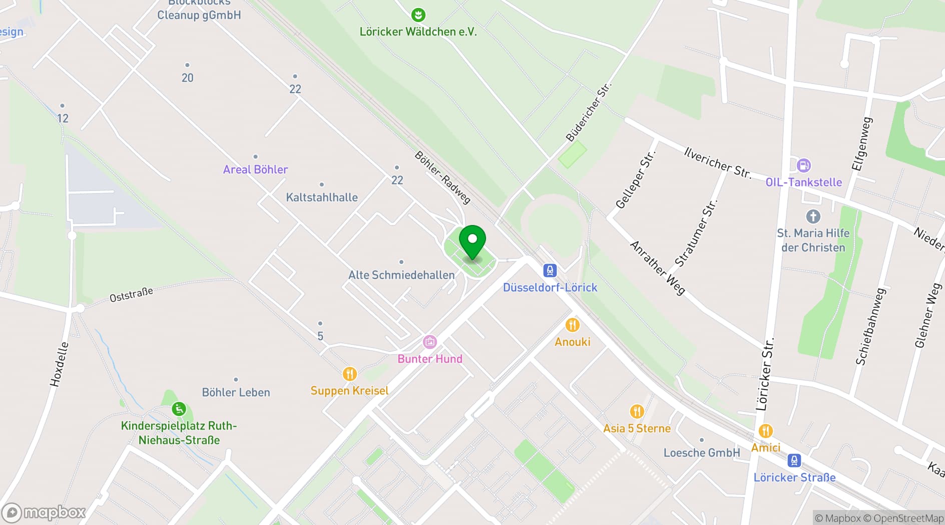 Map showing Areal Böhler