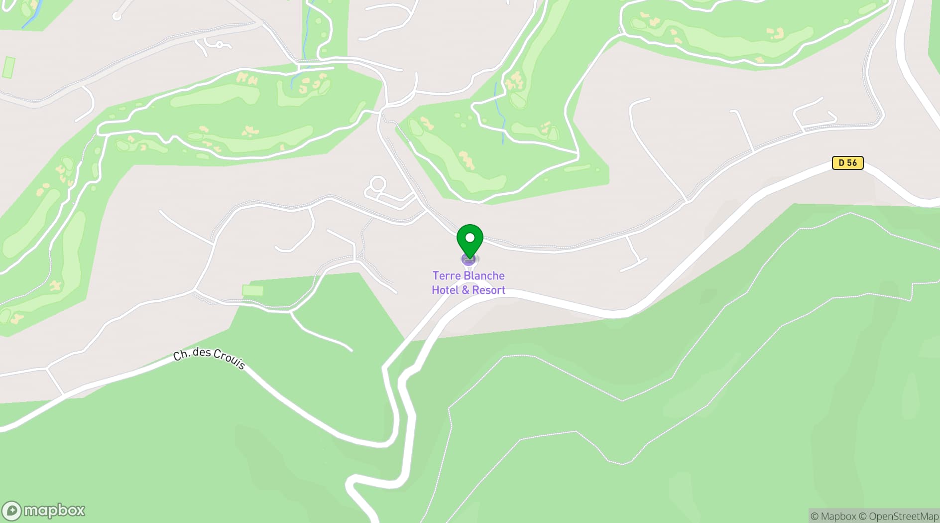 Map showing Terre Blanche Hotel