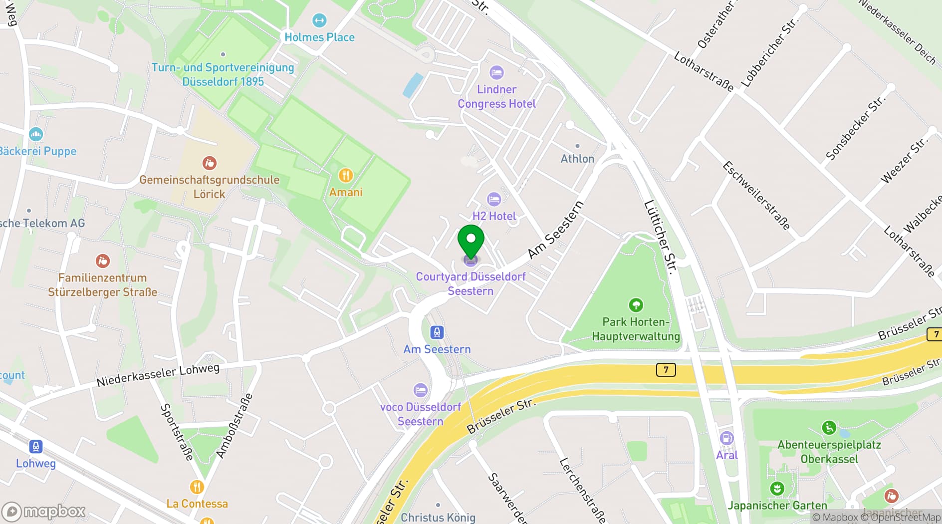 Map showing Courtyard Duesseldorf Seestern