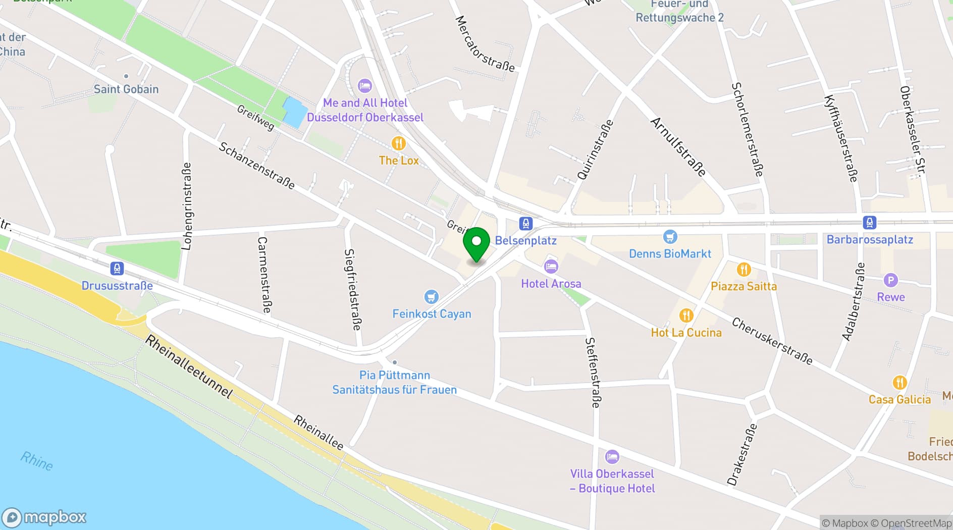 Map showing Hotel Hanseat