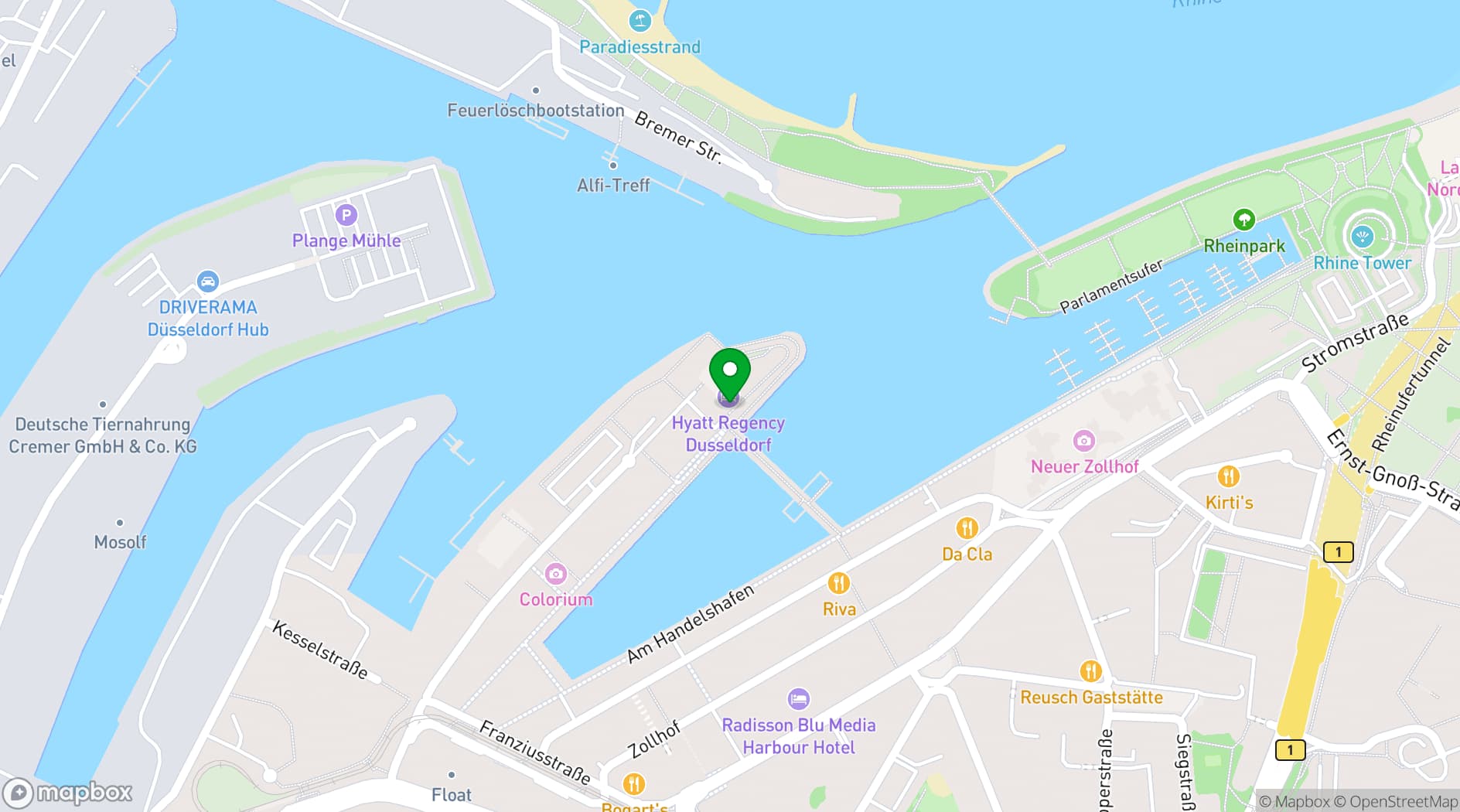 Map showing DOX Restaurant & Bar