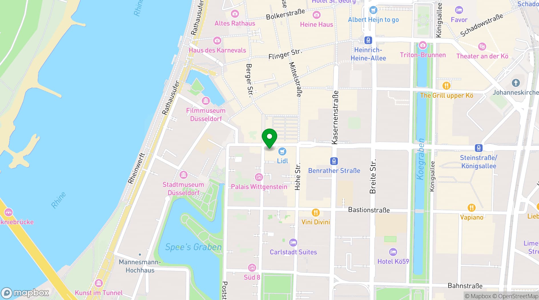 Map showing Das Carls Hotel