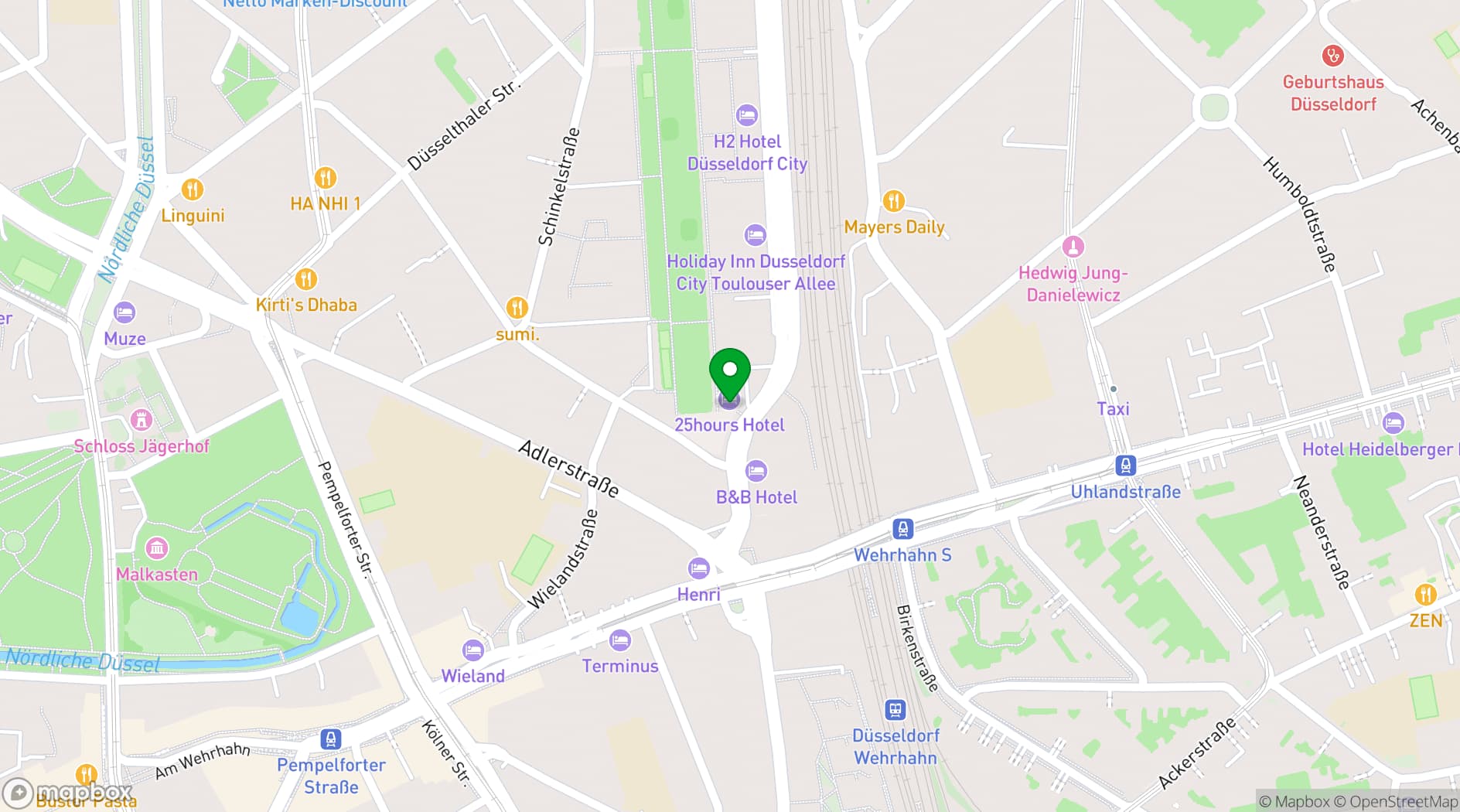 Map showing The Paris Club Düsseldorf