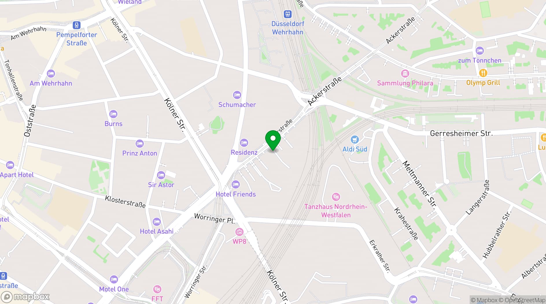 Map showing WhiteLoft Düsseldorf