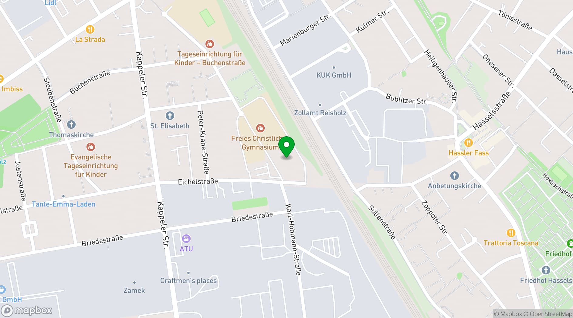 Map showing CASTELLO Düsseldorf