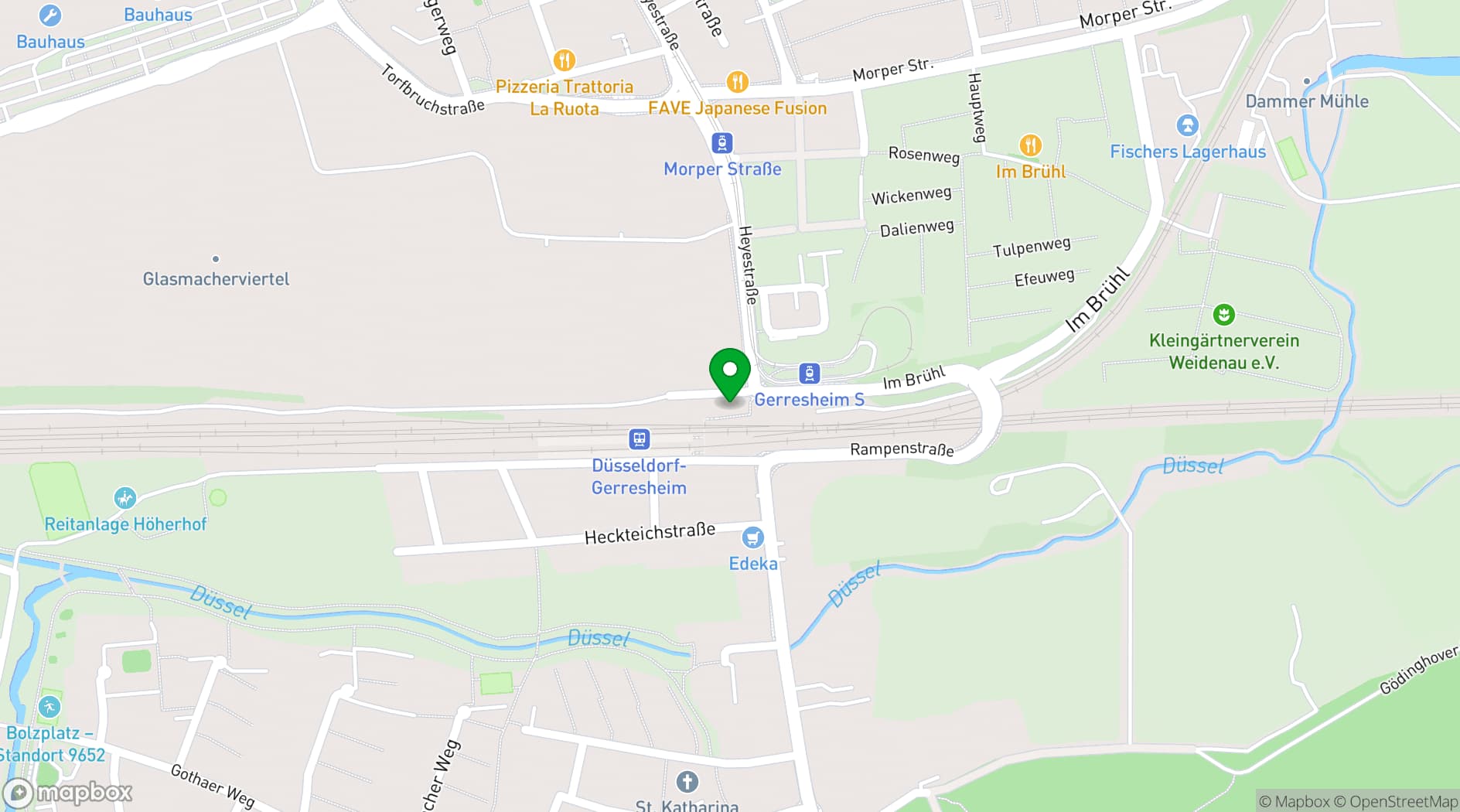 Map showing Glasvoll Eventlocation Düsseldorf