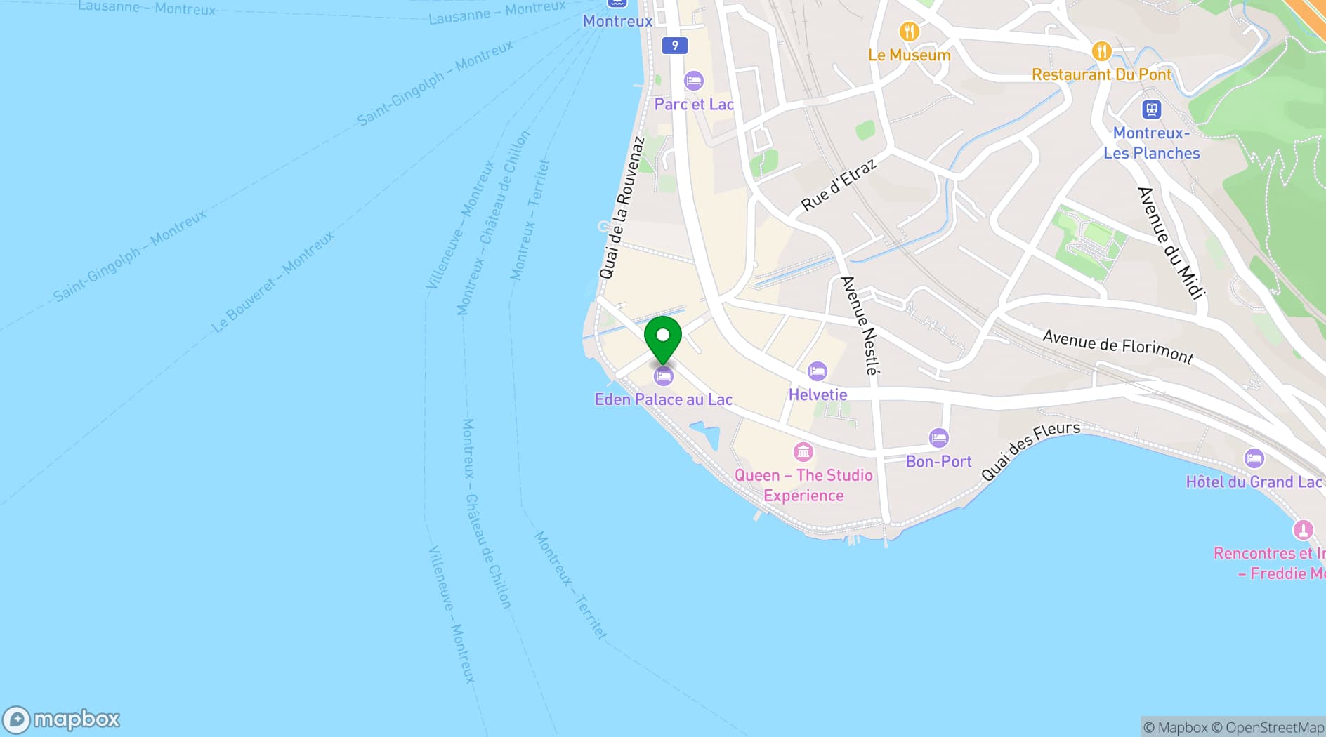 Map showing Eden Palace au Lac