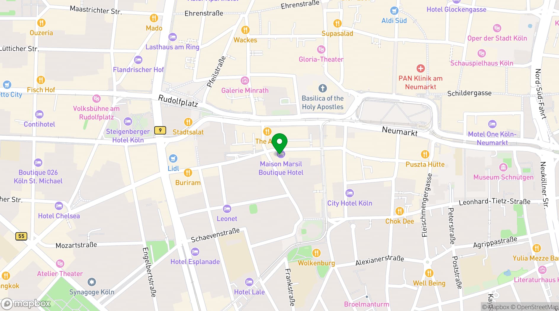 Map showing Maison Marsil