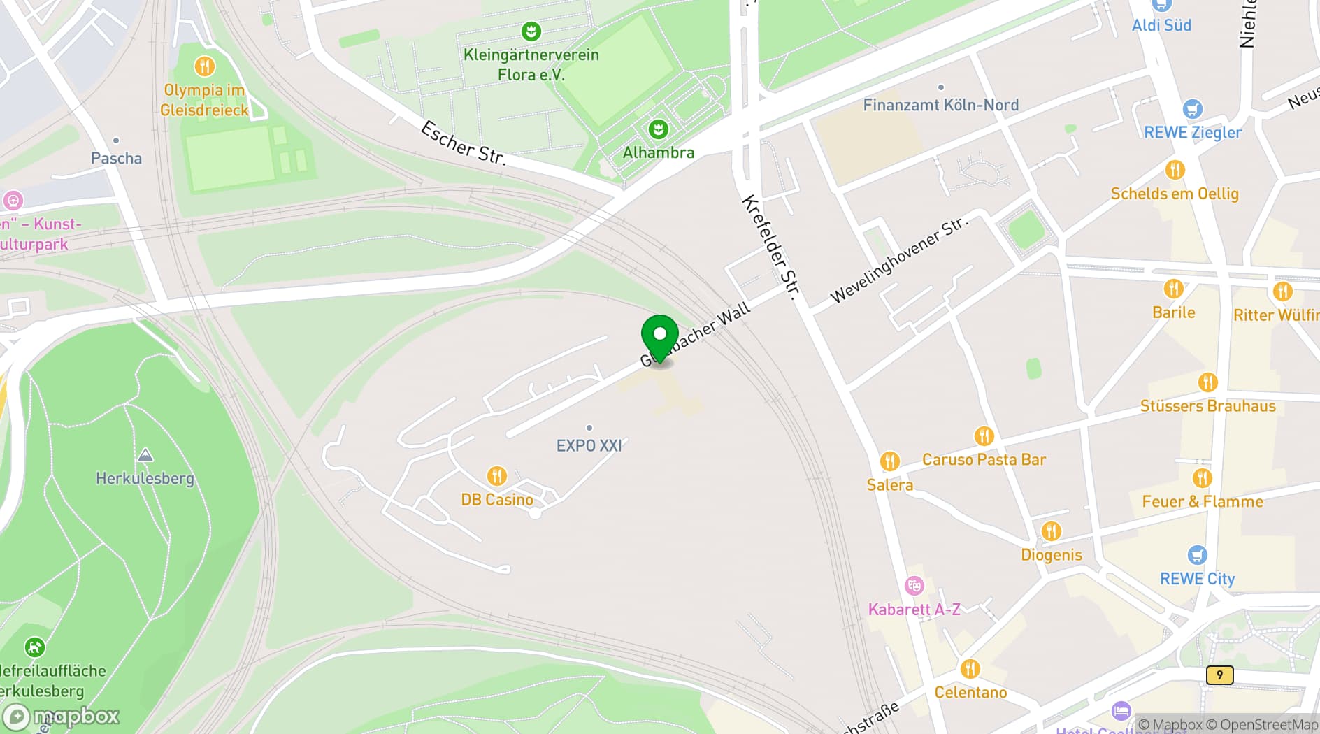 Map showing EXPO XXI