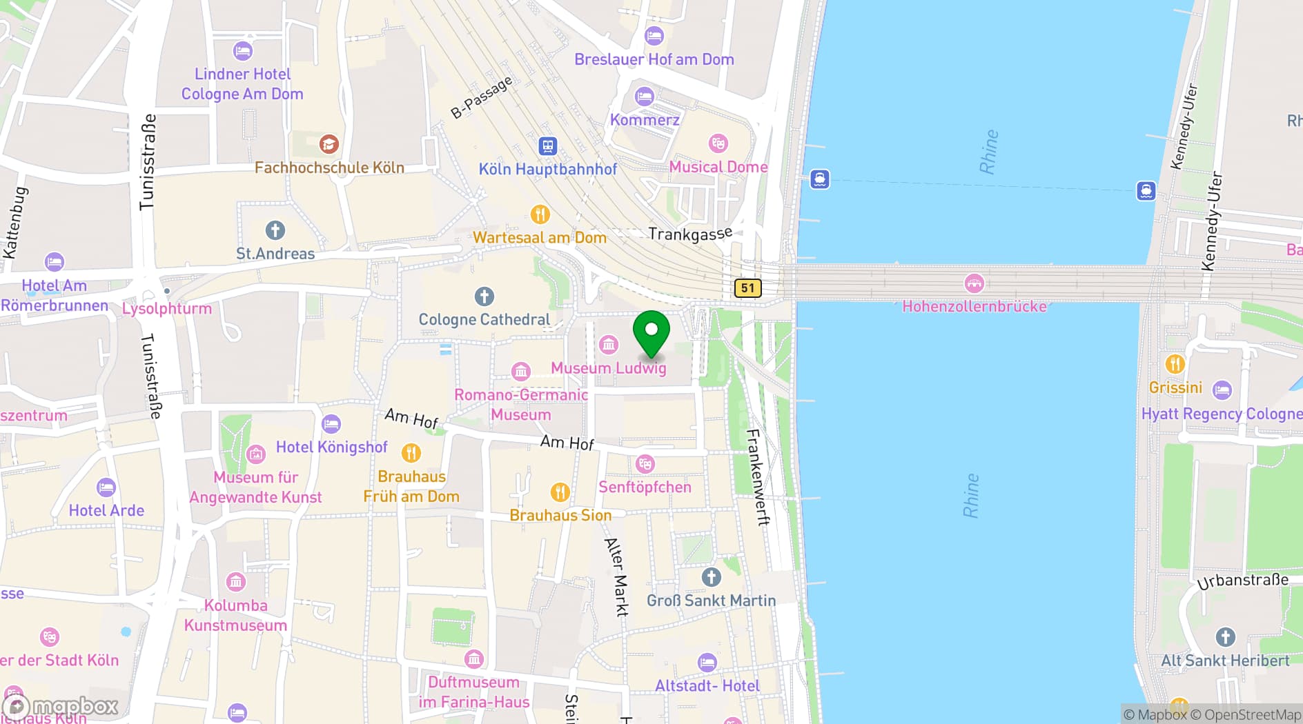 Map showing Kölner Philharmonie
