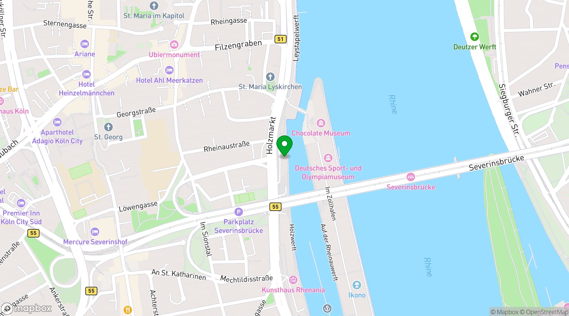 Map showing art'otel Cologne, Powered by Radisson Hotels