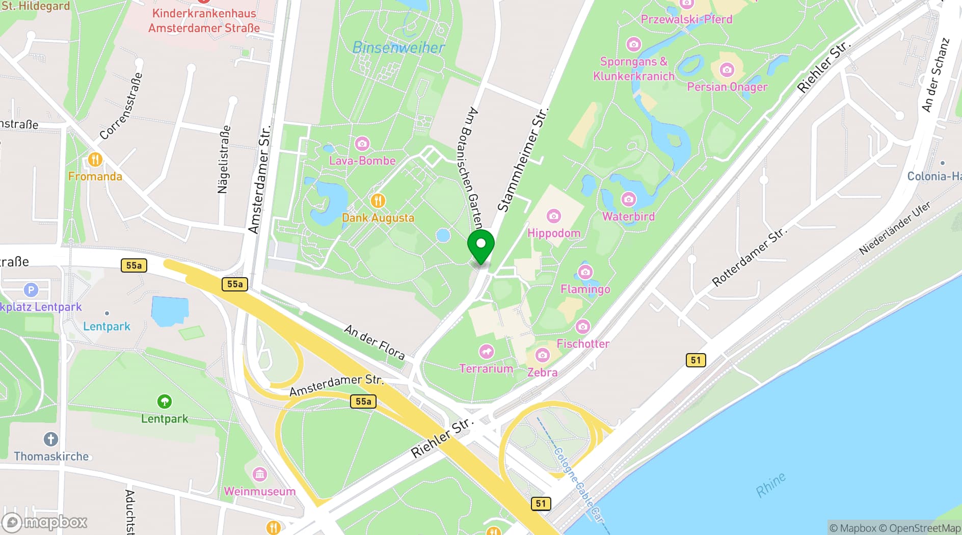 Map showing Flora Köln