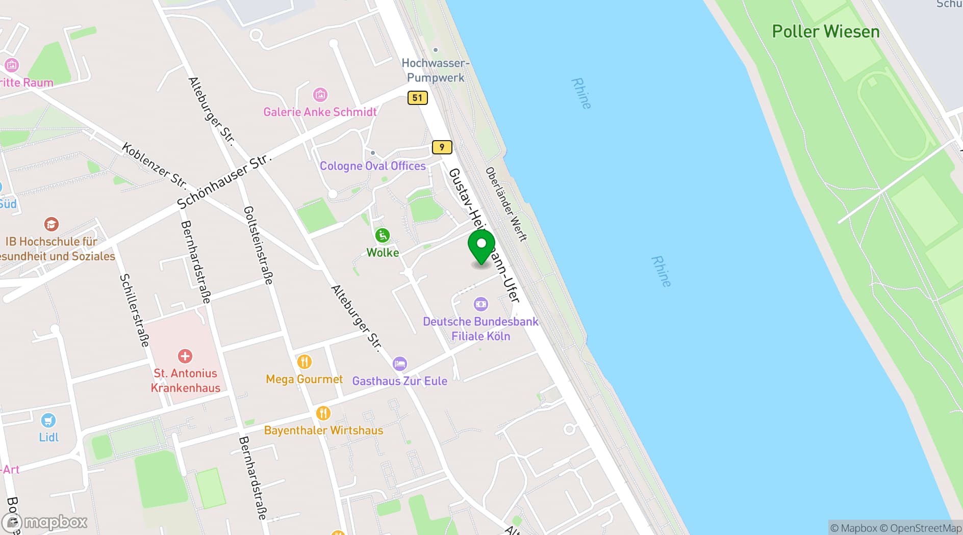 Map showing Villa Boisserée
