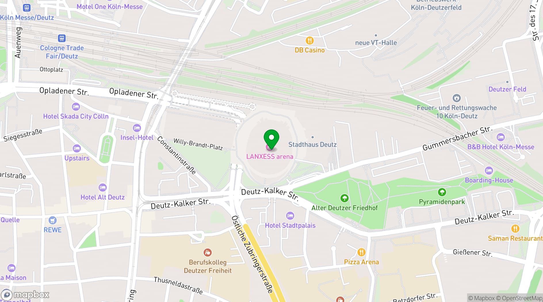 Map showing LANXESS arena