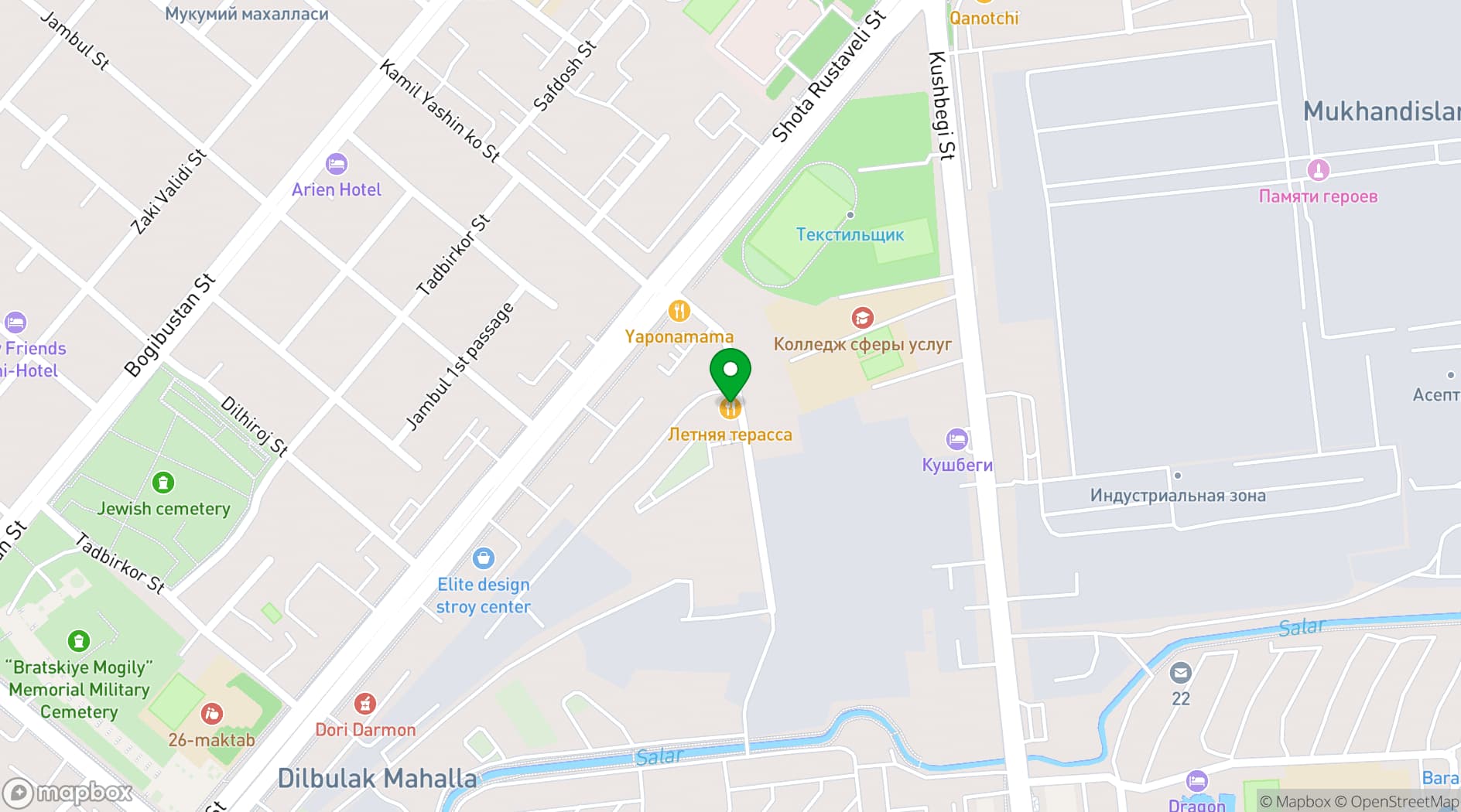 Map showing Mercure Tashkent South
