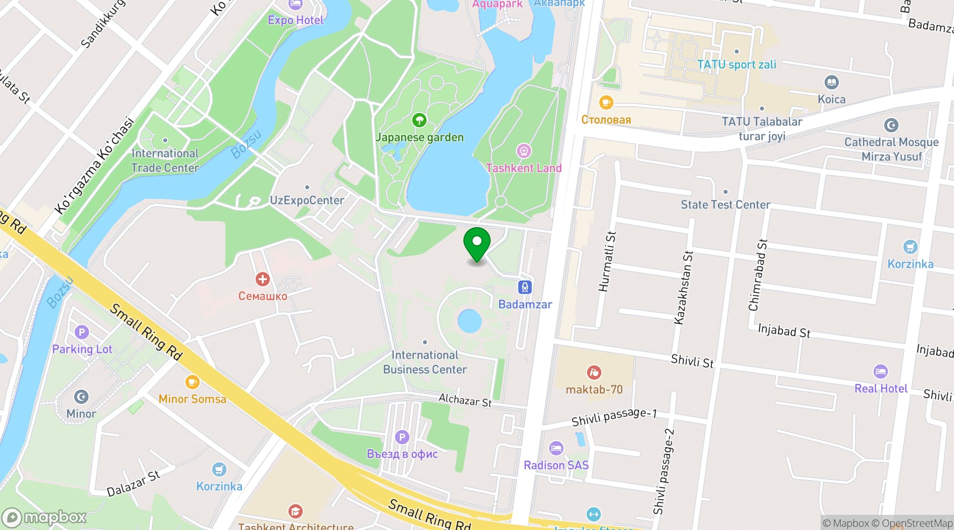 Map showing Mövenpick Hotel Tashkent