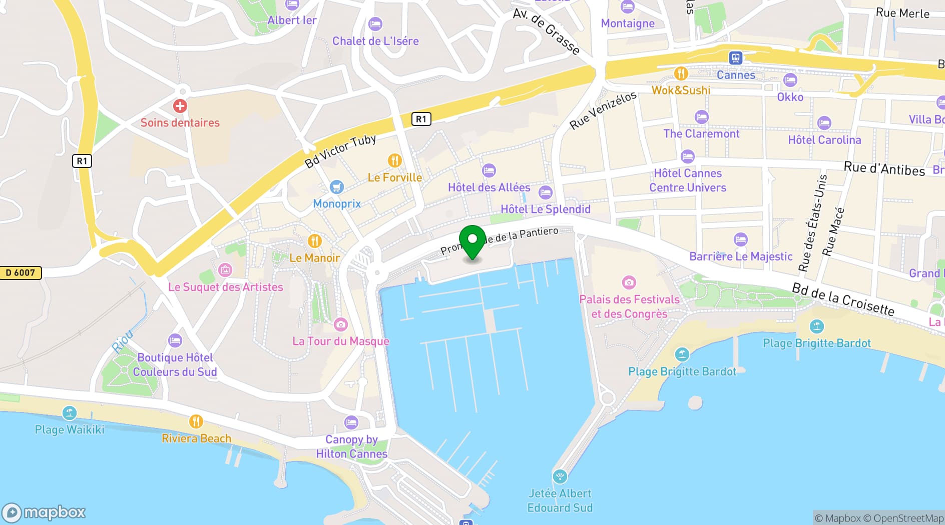 Map showing Esplanade Pantiero