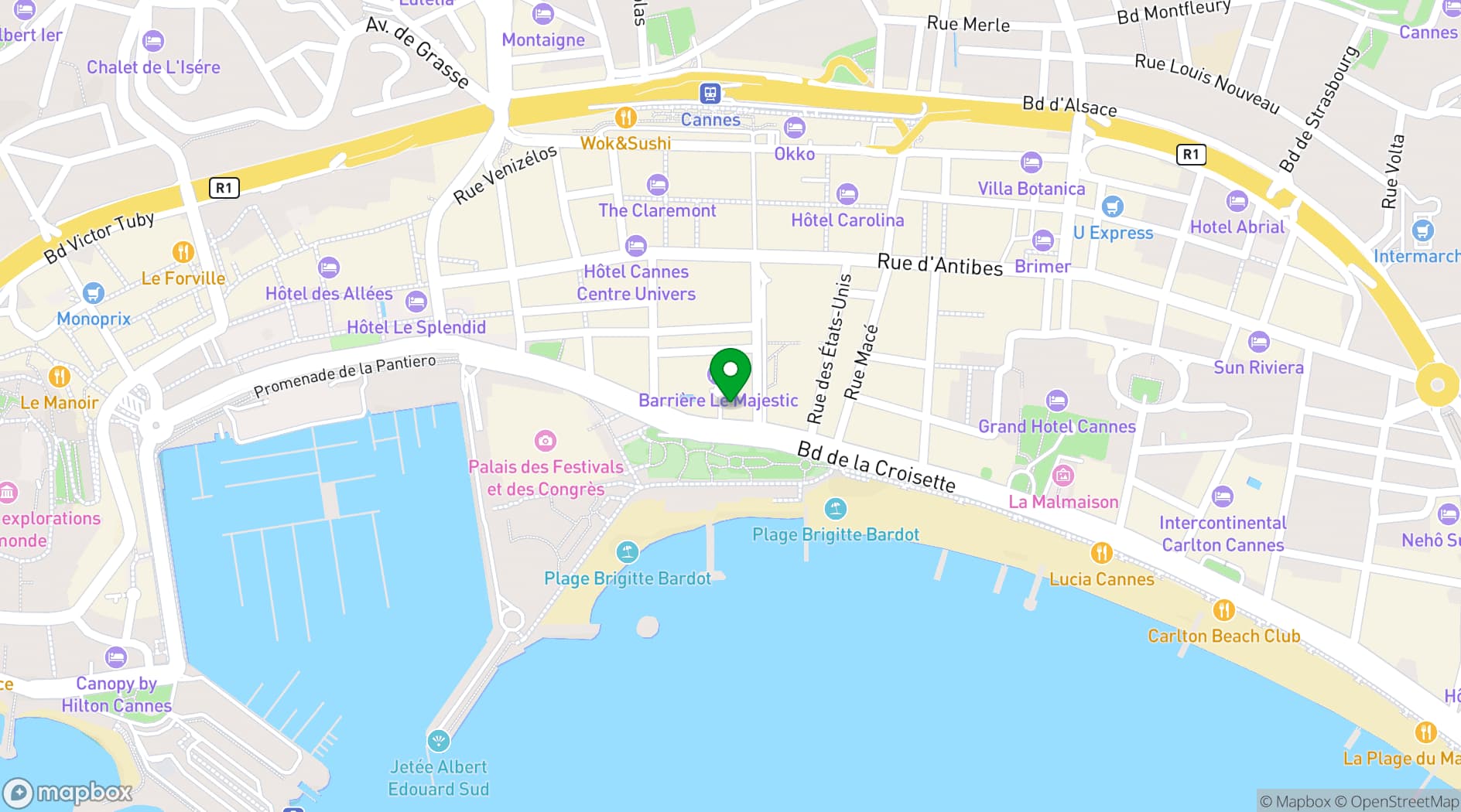 Map showing Bar Fouquet's Cannes