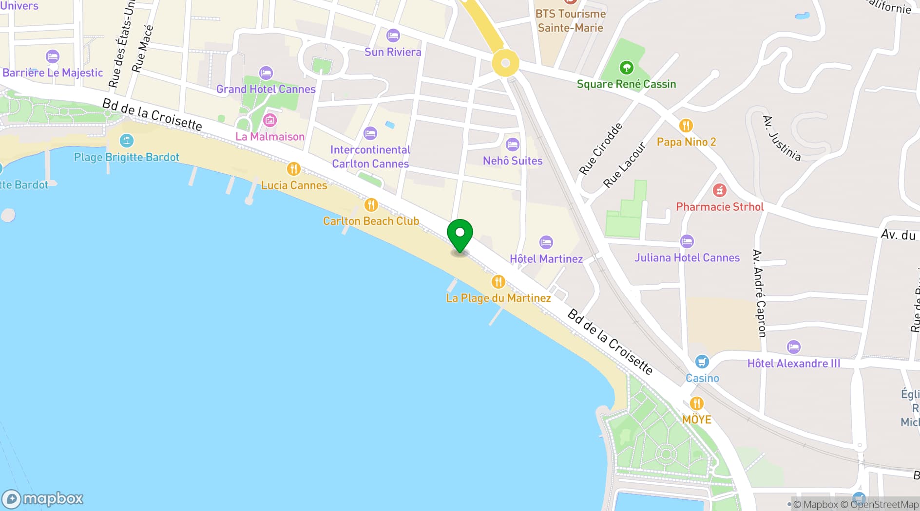Map showing Rado Plage