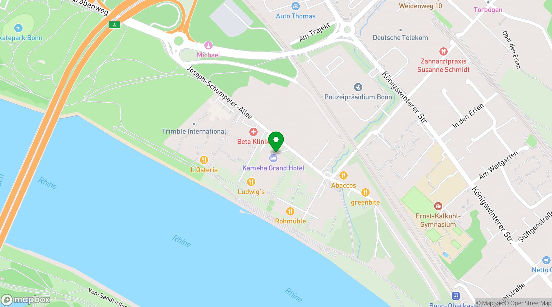 Map showing Kameha Grand Bonn