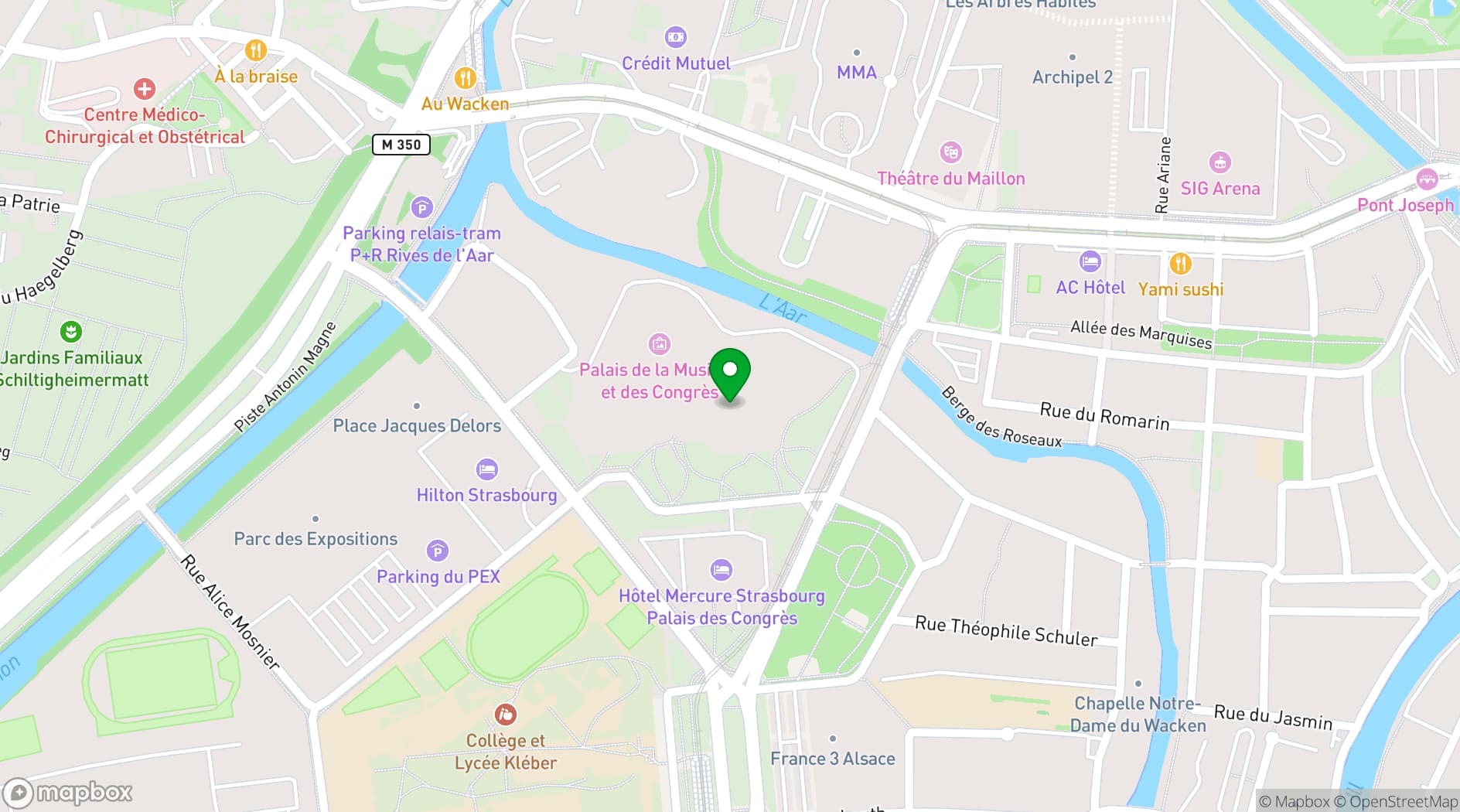 Map showing Le Palais des Congrès