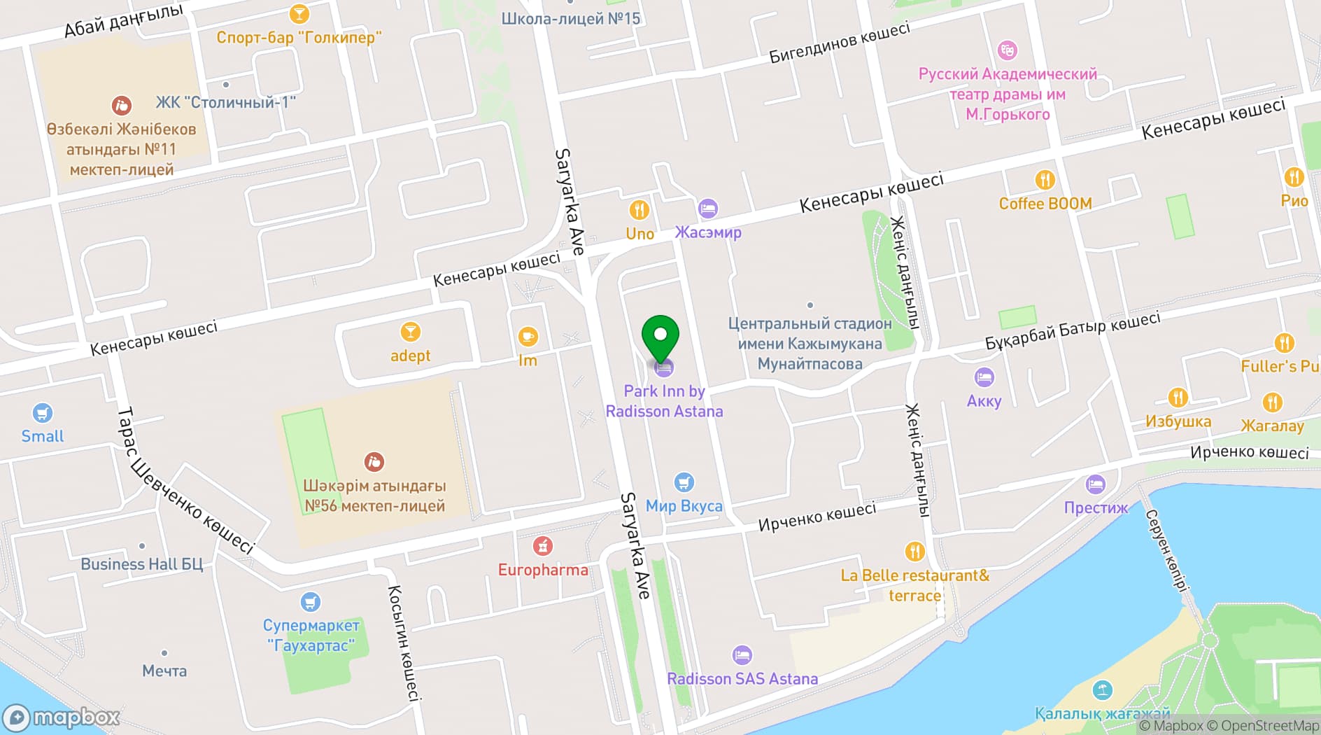 Map showing Park Inn by Radisson Astana