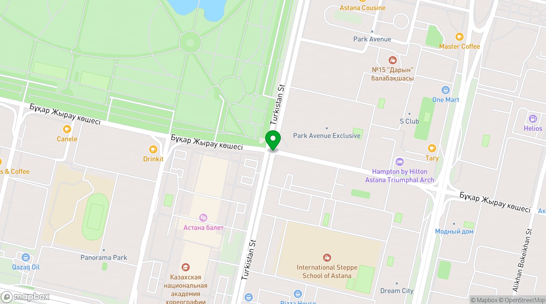 Map showing Astana International Financial Centre
